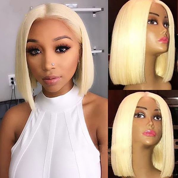 

кружева фронт человеческих волосы парики 613 светловолосых короткие боб прямого полных париков шнурка бразильской human pre волосы набралась, Black;brown