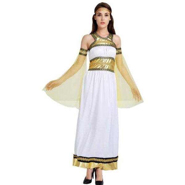 Disfraz blanco de Egipto para mujer, diosa griega, disfraz de adulto, carnaval, fiesta de disfraces, Navidad, Halloween, Purim, juego de rol
