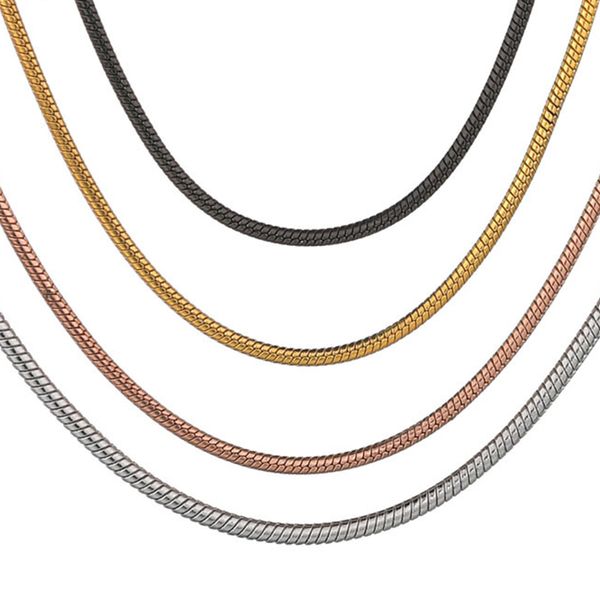 

316 stainless steel 1.2mm snake chains necklace ncvm plating 20-30 micron, Silver
