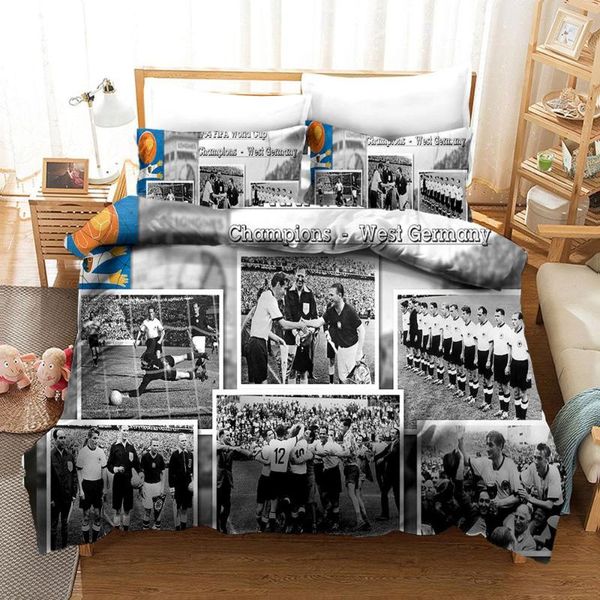 

1954 football world cup champion west germany bedding set bedroom decor 100% microfiber soft 1pc duvet cover with pillowcases