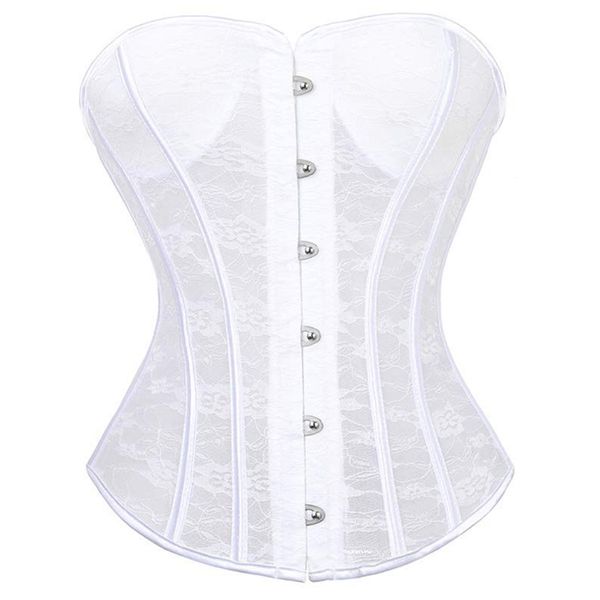 

women's corset lace up overbust bustier waist cincher gotic panty bridal wedding lingerie hollow corsets red black, Black;white