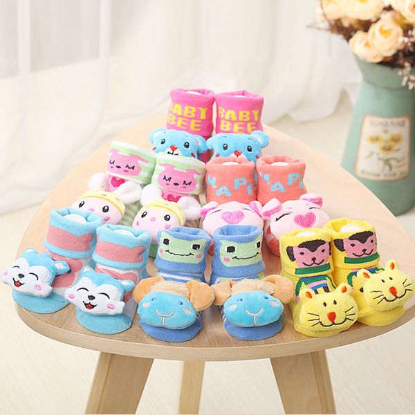 

cartoon newborn kids baby girls boys anti-slip warm socks slippers shoes boots