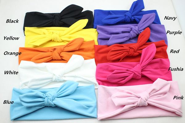 

2020 new children's hairband knotted elastic cloth rabbit ears baby headband bow, bow baby hair hoop wholesale mixcolour, Silver