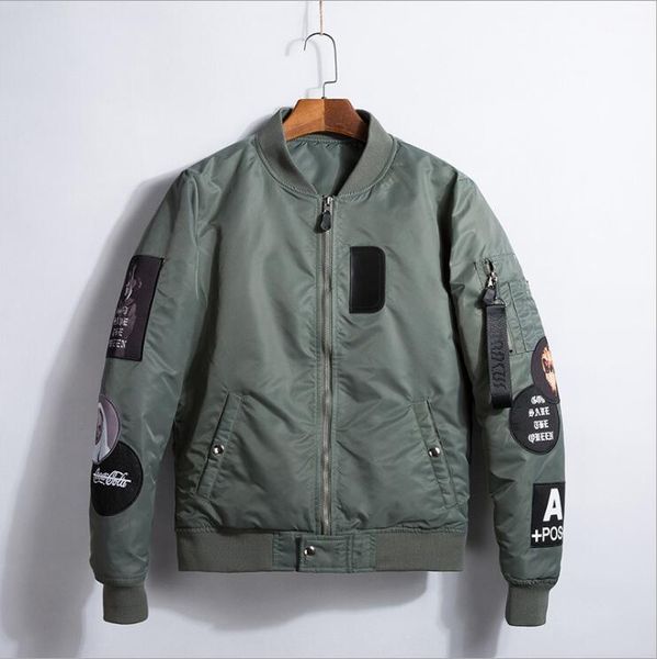 

new men's designer embroidery ma1 flight suit jacket baseball uniform teen street hip hop jacket outerwea cotton clothes coats jackets, Black;brown