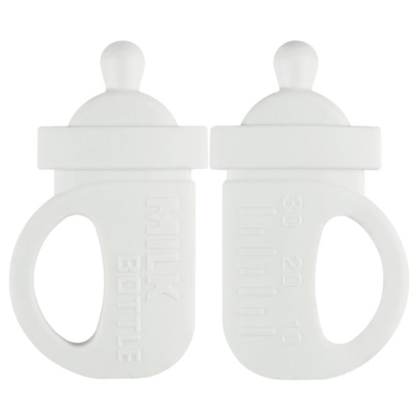 

white milk bottle teether baby teething toy bpa food silicone chew charms diy jewelry chewing nursing pendant