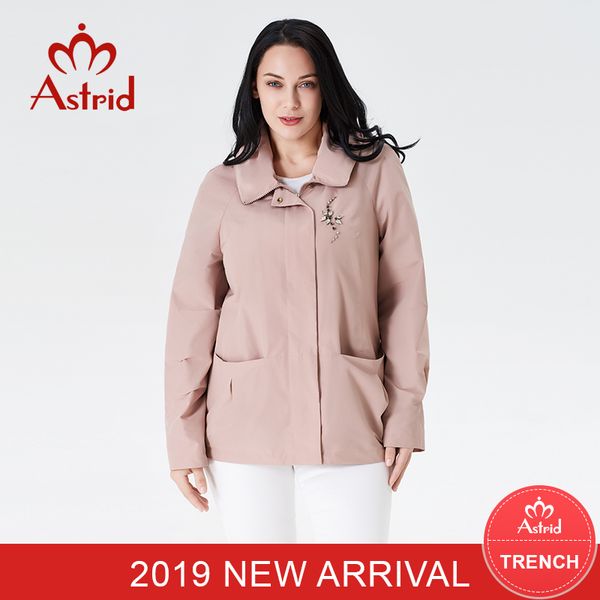 

2019 women trench coats new spring autumn short plus size spring coat women solid color moda muje high qualit astrid new as-9117, Tan;black