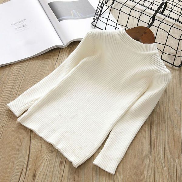

new white mandarin collar children clothes girls fitted ribbed sweater baby for winter autumn soft full sleeve toddler fashion boys sweaters, Blue