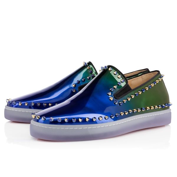 

luxury sneakers red bottom shoe low cut suede spike brand shoes for men women shoes party wedding crystal leather sneakers z03