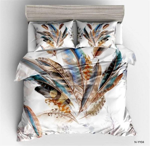 

bedding setl feathers duvet cover bohemian mandala bedclothes home textiles