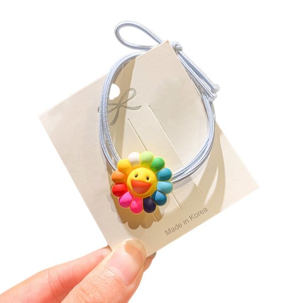 

2020 1pc fashion cartoon flower design elastic headband cute rubber band headband girls hair hoop women hair accessories, Slivery;white