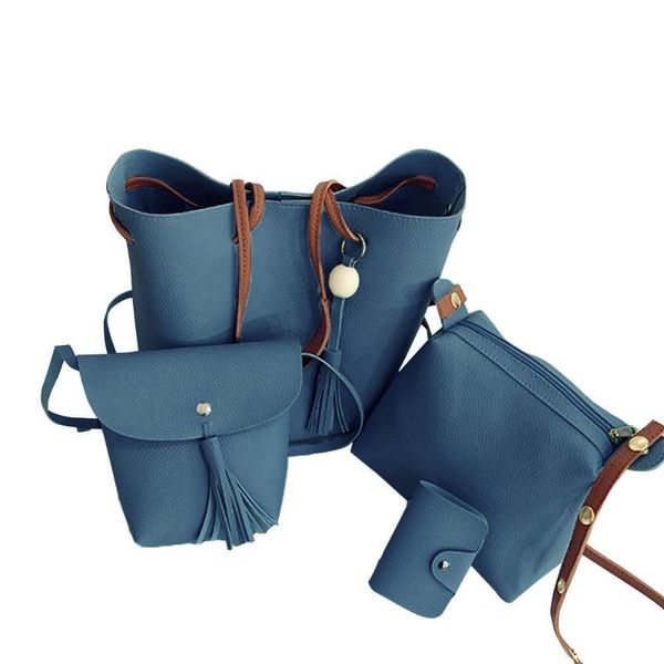 

кожа женщина сумки набор сумка из бисера деревянной кисточка плеча сумка четыре шт сумка crossbody кошелька сумка многоцелевого пакет