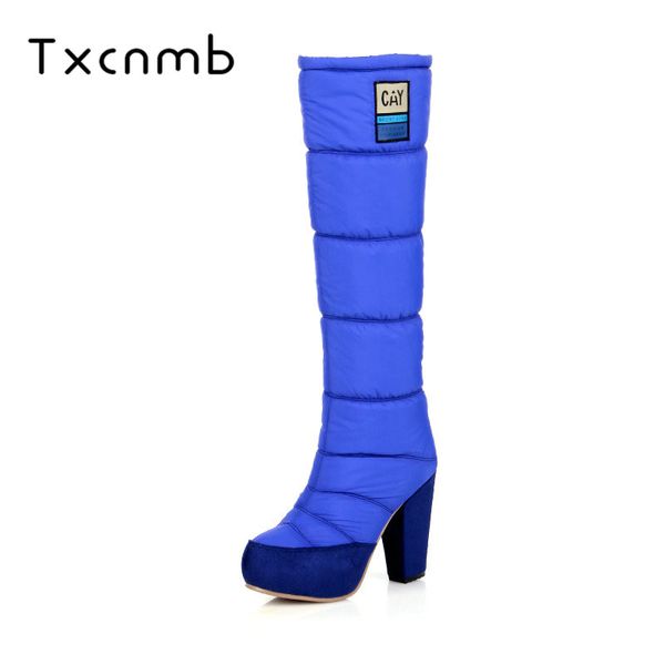 

txcnmb new arrival 2018 snow boots women warm winter boots female footwear platform mid calf half shoes black blue