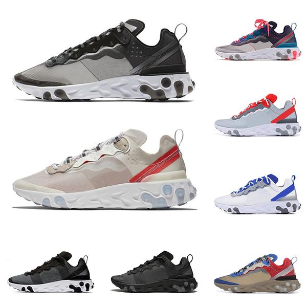 

87 55 new react element running shoes for men women light bone triple black white royal solar red mens trainers sports sneaker runner