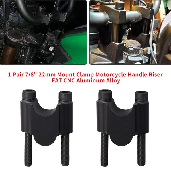

1 pair 7/8" 22mm replacement motorcycle handle riser mount clamp fat atv scooter cnc aluminum alloy off road lifting adapter