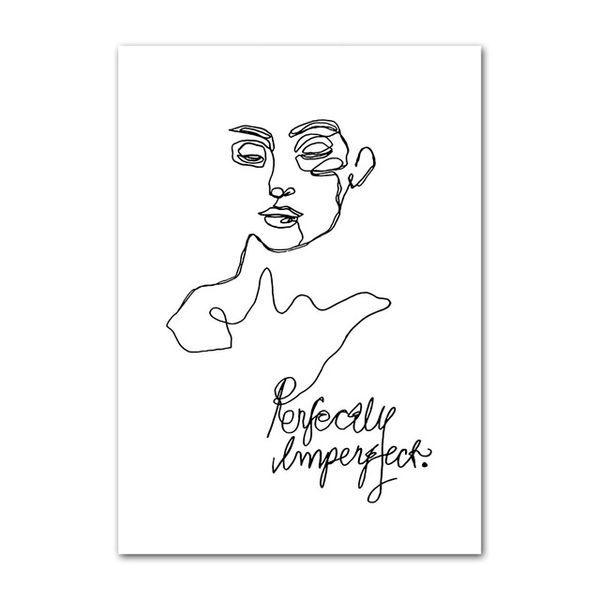 Satin Al Soyut Cizgi Cizim Kadin Vucut Sanati Boyama Baski Posteri