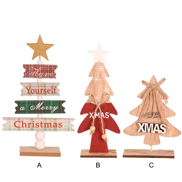 

wood christmas tree ornament decorative holiday party table decorations h