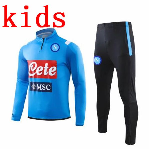 

the child ssc napoli tracksuit training suit 19 20 kids naples zielinski hamsik insigne mertens callejon jacket soccer veste suit, Black