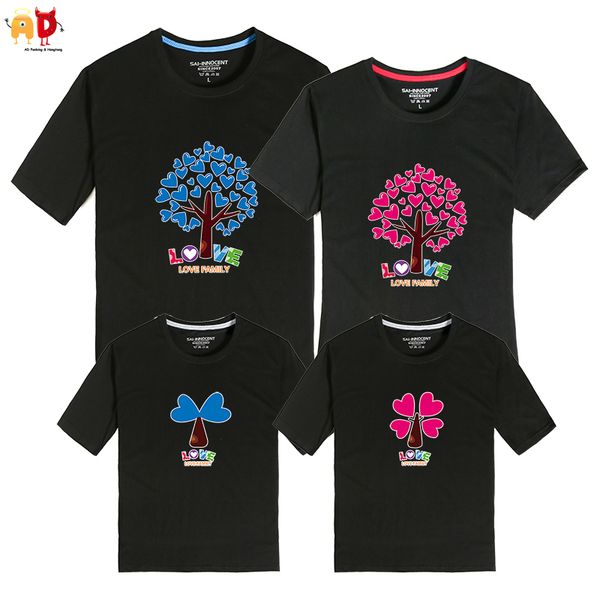 Good Quality Cute Tree Pattern Family Matching T Shirts Dad Mom