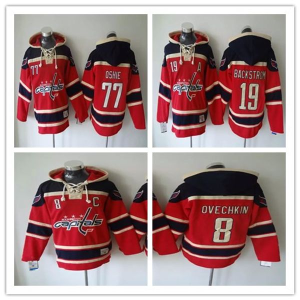 

2018 stanley cup washington capitals hockey hoodies 8 alex ovechkin 19 nicklas backstrom 77 t.j.oshie hoodie jerseys hooded stiched hoodie, Black;red
