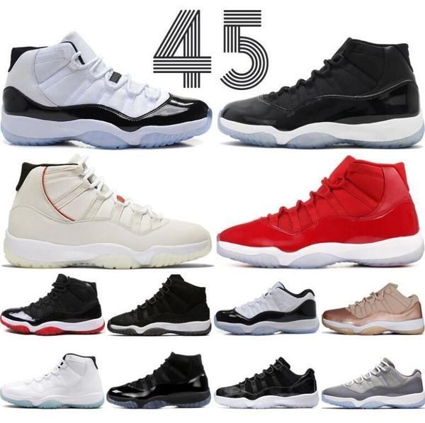 

2019 new 11 mens 11s basketball shoes concord 45 platinum tint space jam gym red win like 96 xi designer sneakers size 13