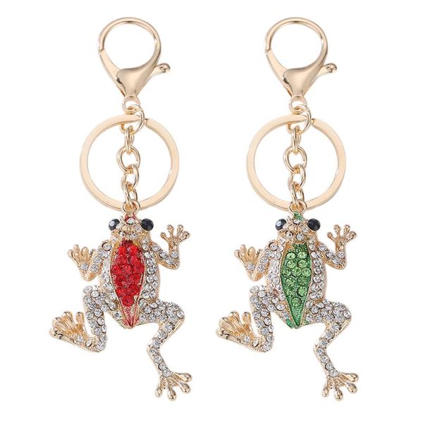 

fashion crown frog shape metal hand bag pendant purse bag buckle key chains holder keychain accessories gift keyring, Silver