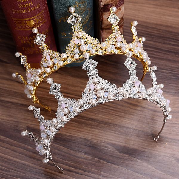 

свадьба партия 16x6cm диадема бисер цветок лист головной убор невеста корона алмазы головного убор для невесты действует инициацию выпускног, White;golden