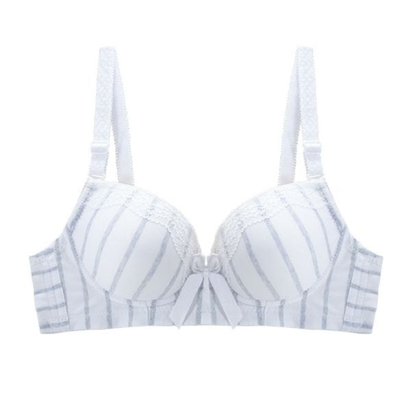 

women wire comfortable bra bow tied underwear lace breathable bra new b cup small chest gathered underwear wholesale, Red;black