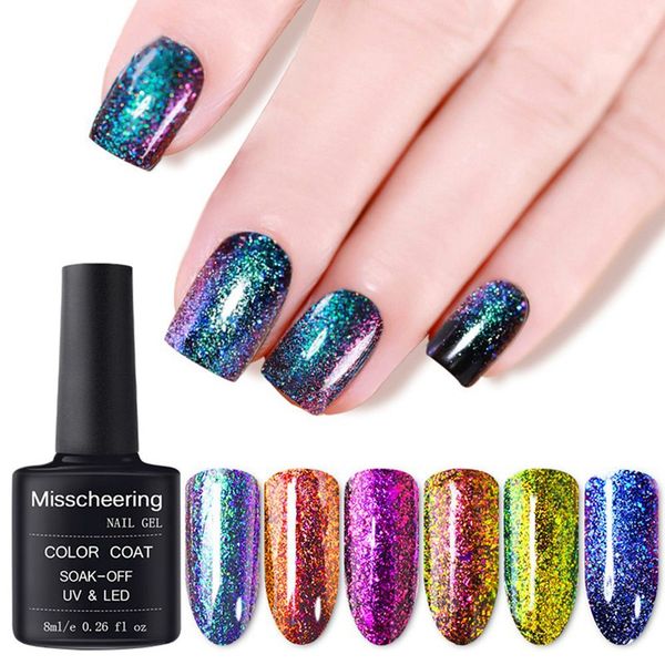 

chameleon nail polish 6ml galaxy starry sky glitter nail art varnish black base color needed