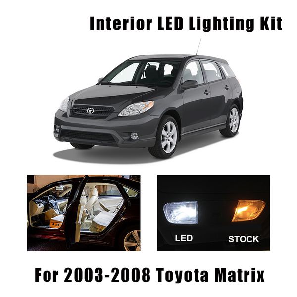 

8 bulbs white led interior light kit fit for 2003 2004 2005 2006 2007 2008 matrix reading map dome cargo license lamp
