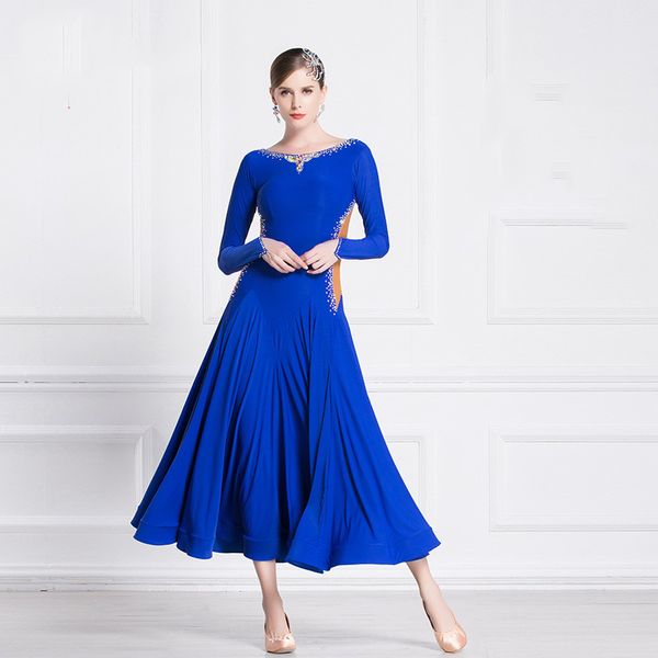 

the new national standard modern dance clothing big pendulum dress practice clothing ballroom dancing waltz-m18220, Black;red