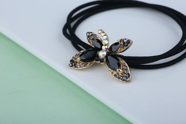 

1pcs colorful butterfly hair accessories for women headband elastic bands for girls rubber bands hair ornaments for kids, Golden;silver