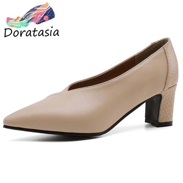 

doratasia elegant solid pumps new concise brand design pumps women 2020 high heels dress shoes woman, Black