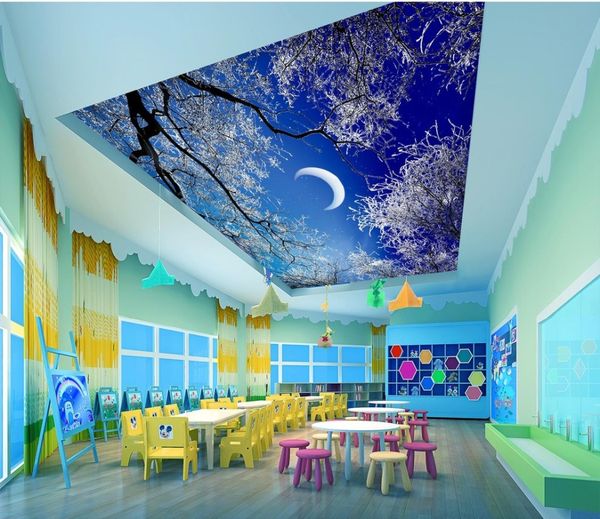 Forest Sky Night Sky Night Ceiling Painting 3d Ceiling Murals Wallpaper Computer Desktop Wallpaper Computer Desktop Wallpapers Full Hd From