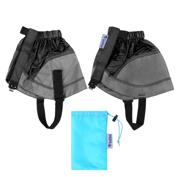 

1 pair short shoe gaiter ultra light ankle gaiter coated nylon ankle walking cover outdoor skating climbing short leg gaiters, Black