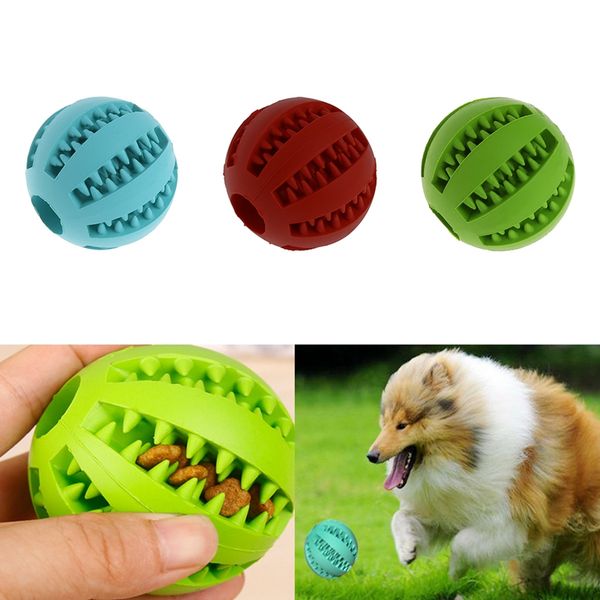 

pet dog chew toy food dispenser ball bite-resistant clean teeth natural rubber