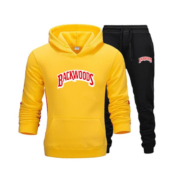 

men's tracksuits brand tracksuit 2021 fashion hoodies for men two piece sets of wool with thick hood + trousers sports suit set, Gray