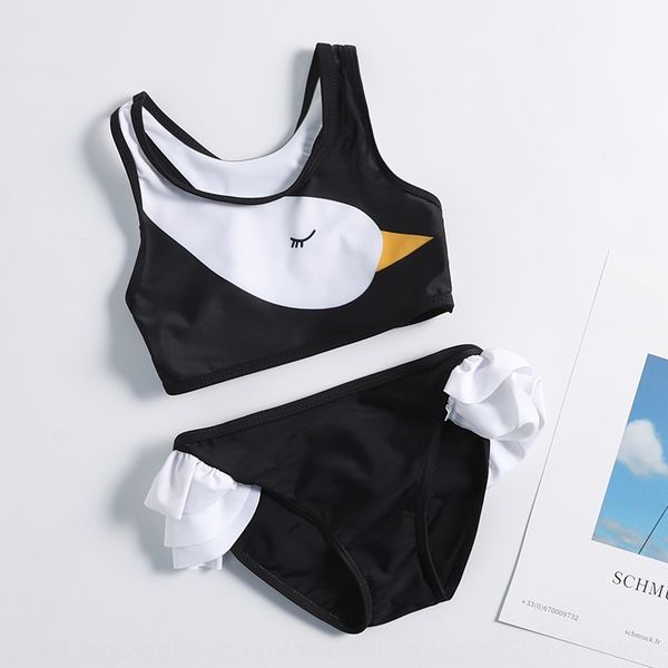 

black swan split children swimming super cute little girl girl swimsuit baby baby swimsuit, White;black