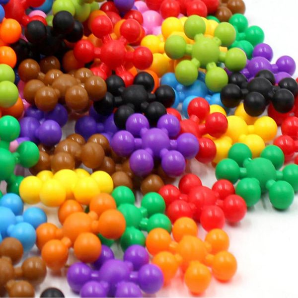 

600 pieces creative plastic snowflake building blocks puzzle kids stem toys