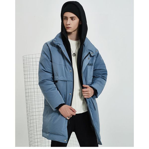 

mens designer long down coat fashion letters embroidery jackets hiphop stars niche brand windproof clothes for winter outdoor new in, Black