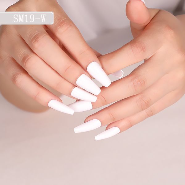 

2020 new wholesale simple packaging opp bag beauty ballet nail false fingernails exercise 18 colors nail tips artist design dhl