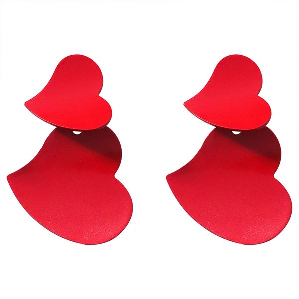 

fashion s925 silver needle personality exaggerated metal size love red black earrings simple for women employee benefits wedding