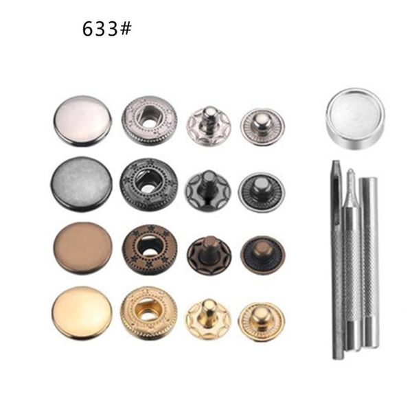 

40/80/100/120 pcs/set snap fastener kit button tool press studs set clothing snaps fixing tool for leather craft repairing hot