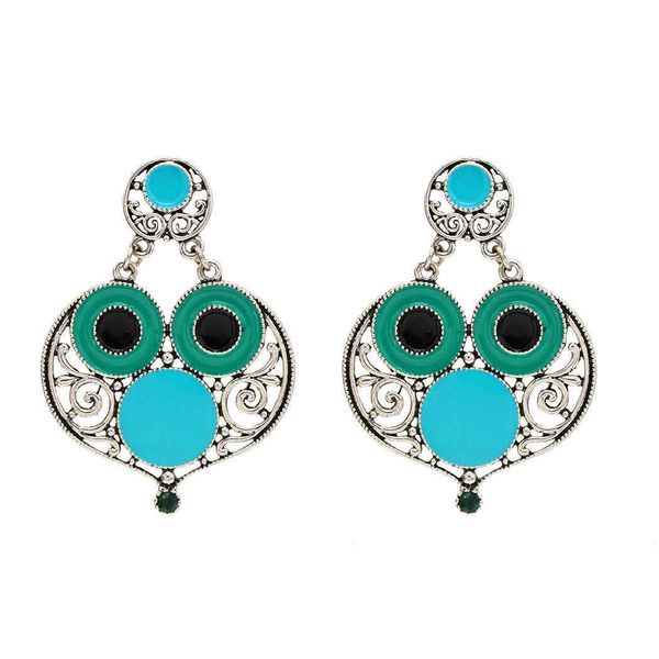 

2020 fashion retro style new earring design gold silver hollow out owl earring fashion jewelry