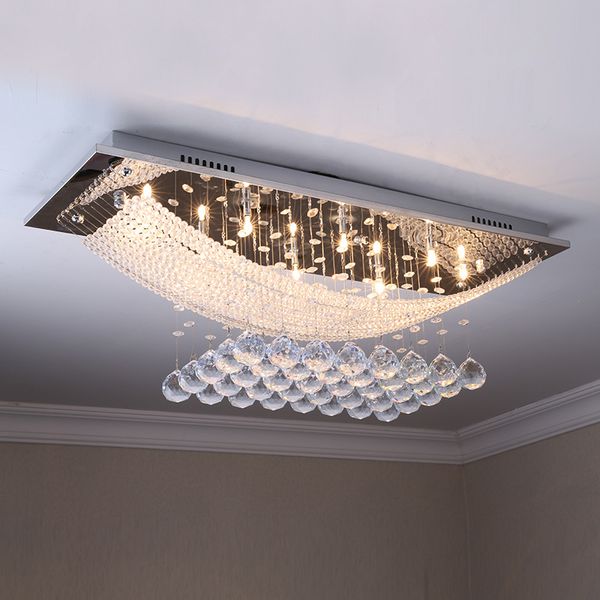 Luzes de quarto contemporâneas mais populares Lâmpadas de pingente de cristal Lâmpada de teto de teto de cristal atmosfera chandelier