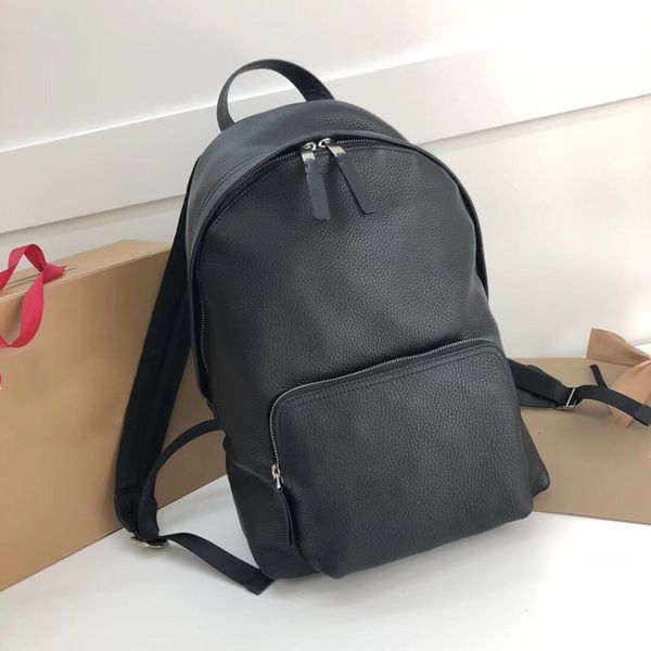 

2020 fashion backpack plain men women big backpacks durable multiple zipper pockets cowhide genuine leather backpack