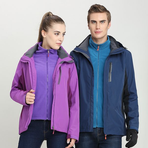 

men women's winter fleece softshell jacket hiking climbing outdoor jacket skiing fishing windproof waterproof male female, Blue;black