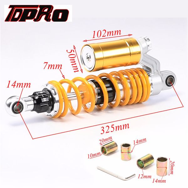 

tdpro 325mm motorcycle rear absorbers suspension for 150cc~750cc street bikes go kart moped quad atv