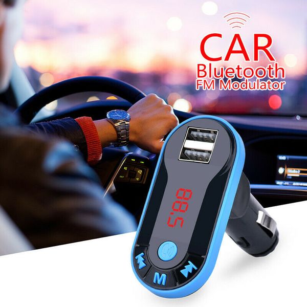 

2020 car bluetooth fm modulator mp3 music player hands-calling dual usb card