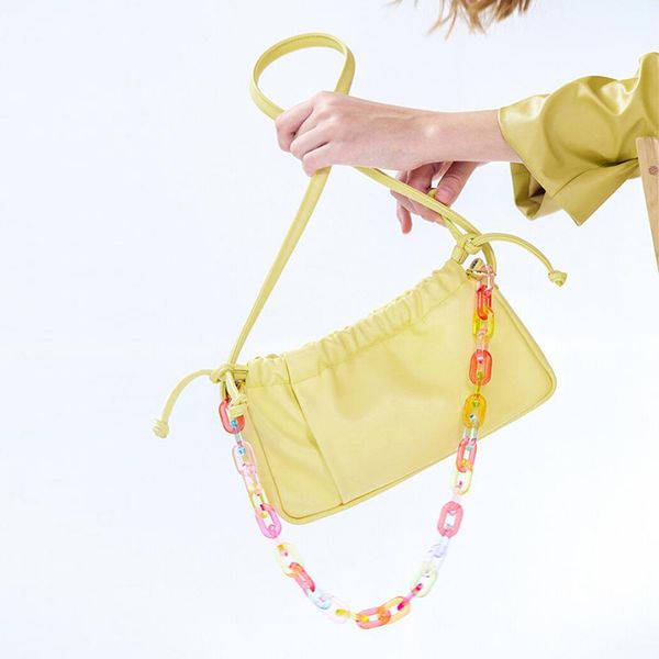 

acrylic chain women tote bag 2020 fashion new shoulder messenger bag quality soft leather designer handbag female underarm