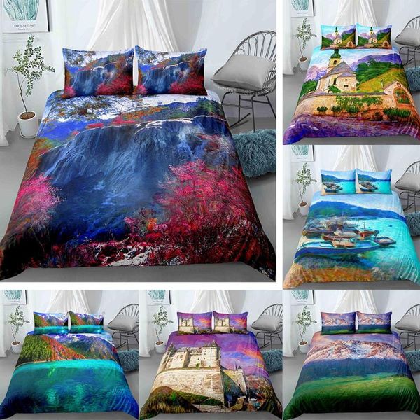 

3d bedding set single twin double  king cal king size bed linen set